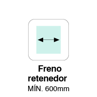 MÍN. ANCHO DOBLE FRENO RETENEDOR 600mm